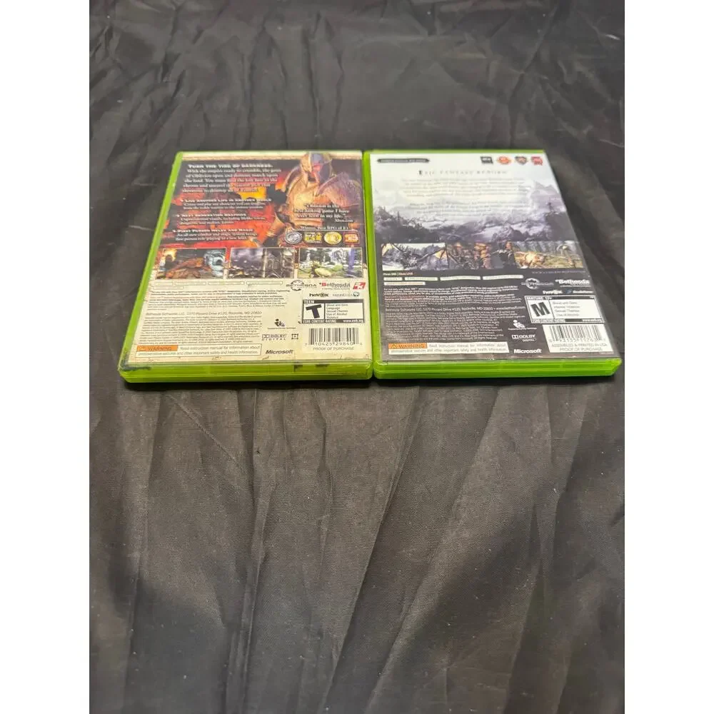 Xbox 360 Elder Scrolls Lot: Oblivion IV + Skyrim V Video Game Bundle Tested Vtg